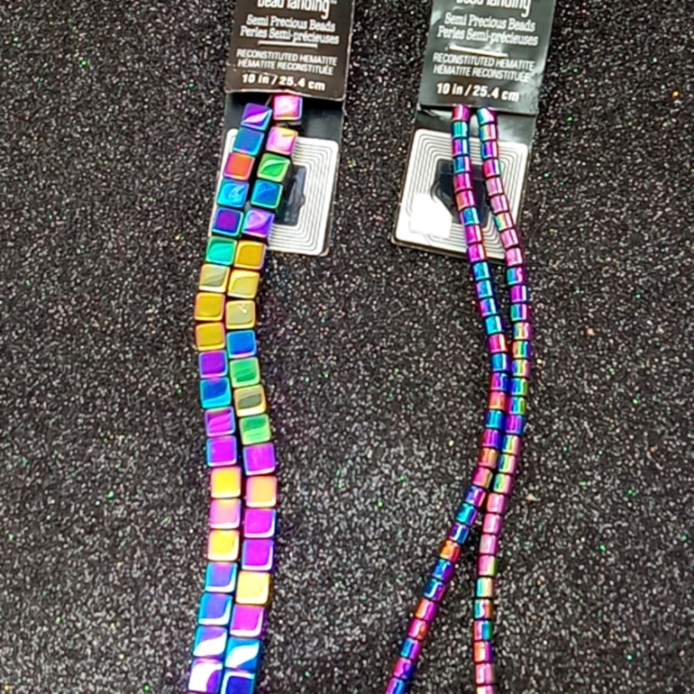 COPY - NWT iridescent  hematite  Beads 2 strands lot